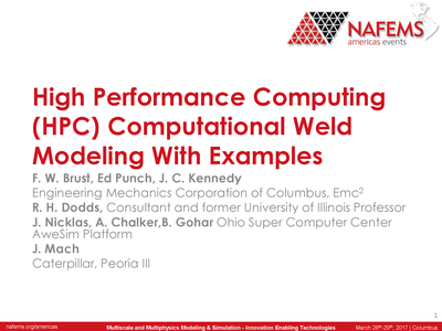 Nafems High Performance Computing Hpc Computational Weld - 