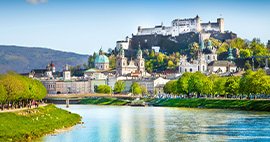 A view of Salzburg, Austria, on a summer day